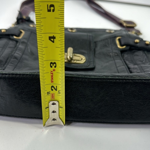 River Island black leather purse - purple crossbody strap - Picture 8 of 11